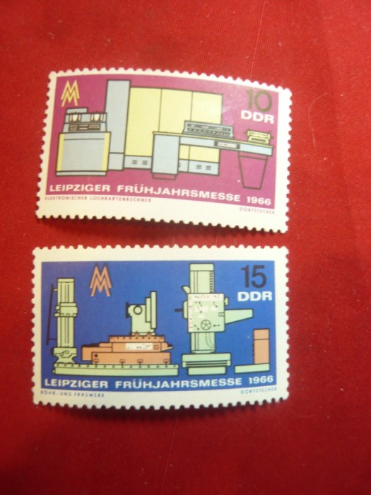 Serie DDR 1966 Targul de la Leipzig pt Aparatura Industriala ,2 val.