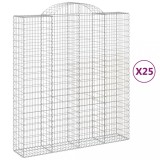 Cumpara ieftin Cosuri gabion arcuite, 25 buc 200x50x220/240cm, fier galvanizat