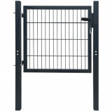Poarta pentru gard 2D (simpla), gri antracit, 106x130 cm GartenMobel Dekor, vidaXL