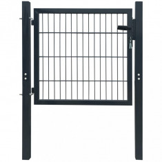 Poarta pentru gard 2D (simpla), gri antracit, 106x130 cm GartenMobel Dekor