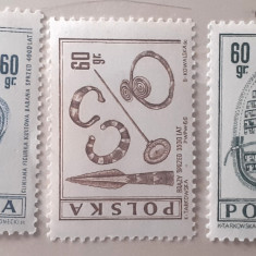 Polonia 1966 arheologie serie 3v nestampilata