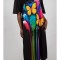 ROCHIE LUNGA CU BUZUNARE SI MANECI CLOPOT BUTTERFLY VALLO TALIE UNICA Multicolora
