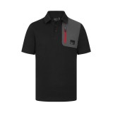 Tricou Polo Porsche Motorsport Small Logo Negru 2024, Barbati, Stichd - Marimea S