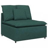Modul central canapea modulara cu perne, verde inchis, 100 cm, DKD Home Decor