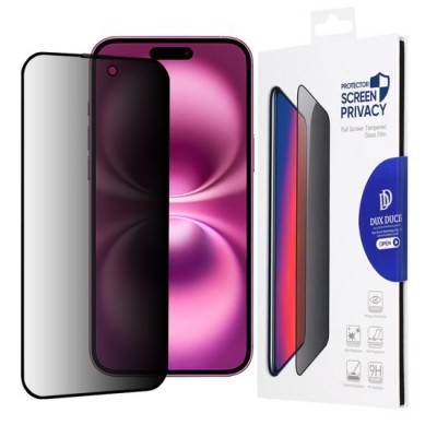 Folie pentru iPhone 16 Plus - Dux Ducis Tempered Glass Privacy - Black foto