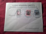 Plic Antet Clubul National Liberal francat cu serie mica Ocupatia Bulgara in Romania