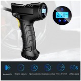 Compresor portabil auto, Wireless, ecran LCD, reincarcabil USB, 120W, LED frontal