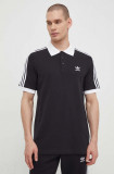 adidas Originals polo de bumbac Adicolor Classics 3-Stripes culoarea negru, cu imprimeu, IL2501