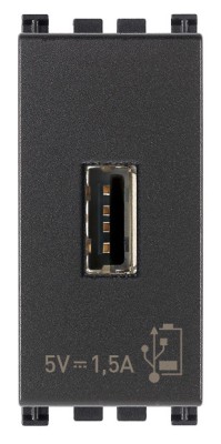 Priza USB tip A 5V 1,5A 1M Vimar Arke gri antracit 19292 foto