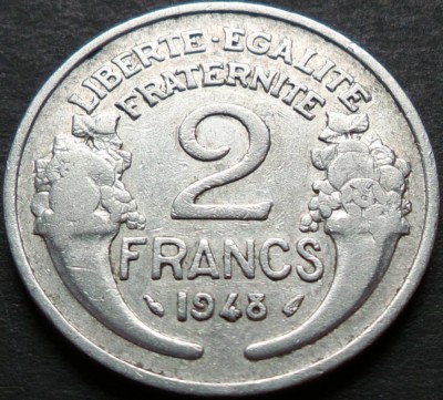 Moneda istorica 2 FRANCI - FRANTA, anul 1948 *cod 3907 foto