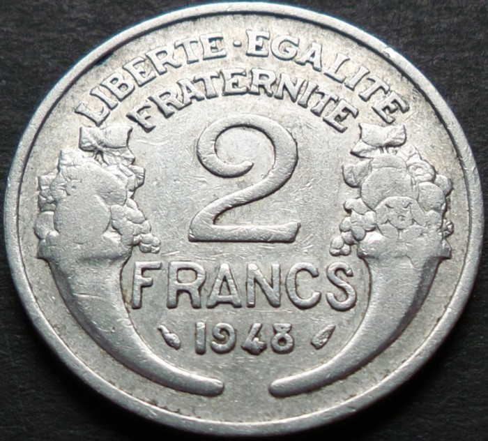 Moneda istorica 2 FRANCI - FRANTA, anul 1948 *cod 3907