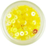 Decoraţiuni pentru unghii - galbene, paiete rotunde &icirc;n formă de disc, INGINAILS