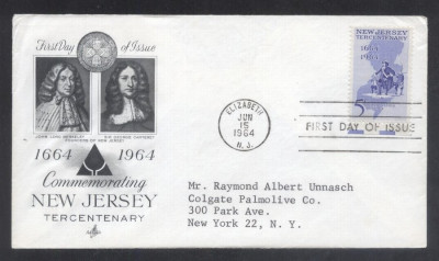 United States 1964 300 years New Jersey FDC K.616 foto