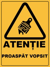 Placuta atentie proaspat vopsit foto