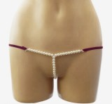 Micro Bikini cu Perle si Inele, Violet, S/M, Mokko Toys