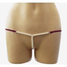 Micro Bikini cu Perle si Inele, Violet, S/M, Mokko Toys