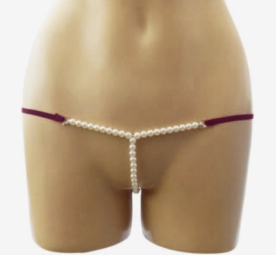 Micro Bikini cu Perle si Inele, Violet, S/M, Mokko Toys foto