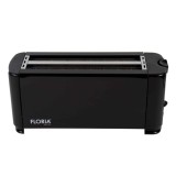Prajitor de paine Floria, long slot, 4 felii, 1300 W, Negru / ZLN 2706