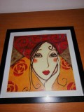 Tablou Madmoiselle Lola Blue Art print Franta reproducere Corinne Reignier
