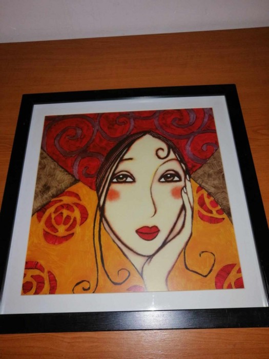 Tablou Madmoiselle Lola Blue Art print Franta reproducere Corinne Reignier