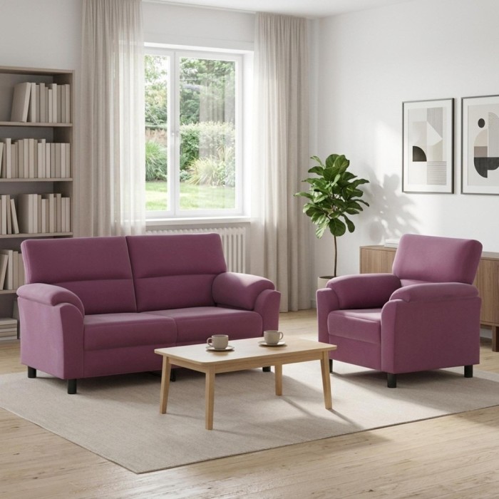 Set de canapea 2 pcs Violet Catifea