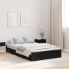 VidaXL Cadru de pat cu spațiu de depozitare Stejar negru 120 x 190 cm 3335326