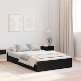 VidaXL Cadru de pat cu depozitare cu sertar Stejar negru 120 x 190 cm