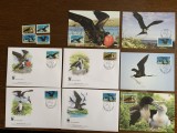 Nauru - pasari - fregata mare - serie 4 timbre MNH, 4 FDC, 4 maxime, fauna wwf