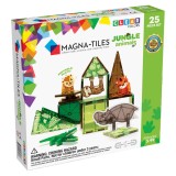 Cumpara ieftin Magna-Tiles Jungle Animals - Set Magnetic 25 Piese, Hipopotam, Tigru, Leopard, Caiman - Joc Educativ Constructii 3-9 Ani