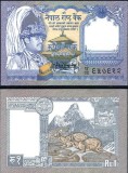 NEPAL █ bancnota █ 1 Rupee █ 1991 █ P-37 █ semnatura 13 █ UNC █ necirculata