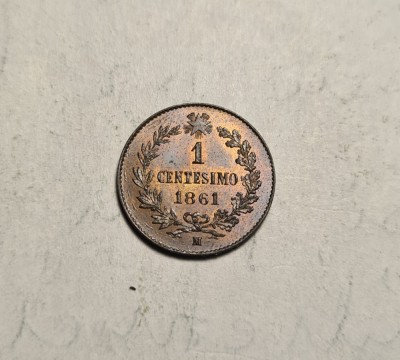 Italia 1 Centesimo 1861 M Superba Piesa de Colectie foto