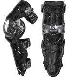 Genunchiere moto VEMAR cu protecție extinsă pentru picior, fabricate din fibră de carbon, ideale pentru Motocross / Enduro / ATV / Quad