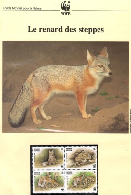 K&amp;acirc;rg&amp;acirc;zstan 1999 - Vulpea Corsac, Set WWF,4 poze, MNH, (vezi descrierea) foto