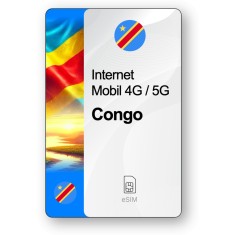 eSIM Internet Republica Democratică Congo, valabil 7 zile, trafic 1 GB, Standard