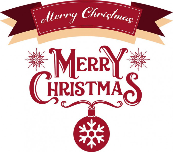 Sticker decorativ, Merry Christmas , Rosu, 68 cm, 4903ST