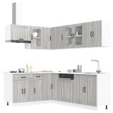 vidaXL Set de dulapuri de bucătărie 11 piese &bdquo;Lucca&rdquo; lemn Sonoma gri