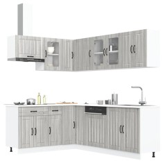 vidaXL Set de dulapuri de bucătărie 11 piese &bdquo;Lucca&rdquo; lemn Sonoma gri