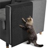 Protectie canapea pentru zgarieturi pisici Navaris, negru, sisal, 128x45x1 cm, NAV000008YD005C