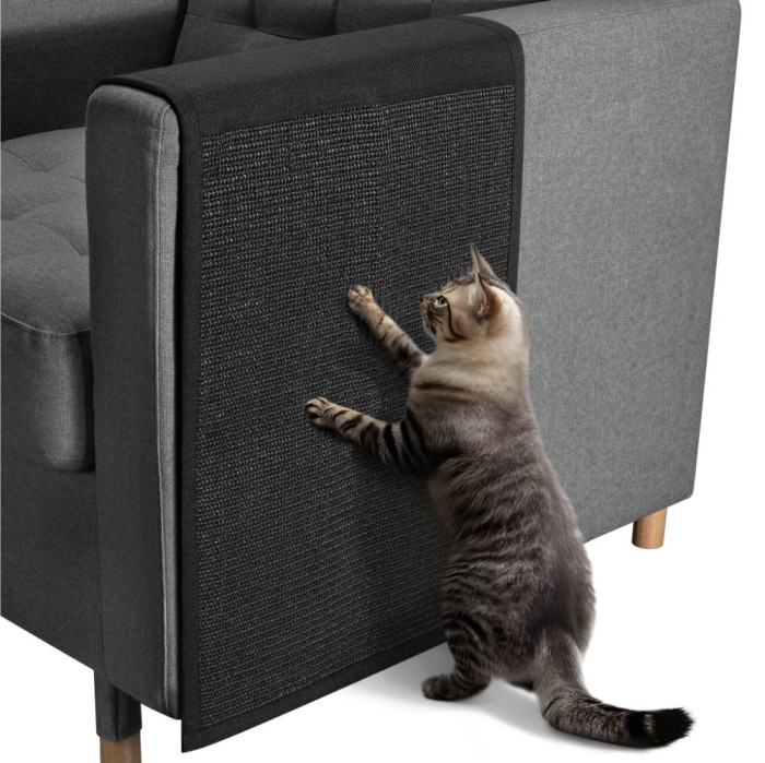 Protectie canapea pentru zgarieturi pisici Navaris, negru, sisal, 128x45x1 cm, NAV000008YD005C
