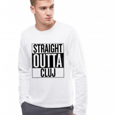 Bluza barbati alba - Straight Outta Cluj - 2XL