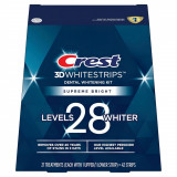 Benzi Crest 3D Whitestrips Supreme Bright, 21 plicuri, 16% concentratie, tratament albirea dintilor