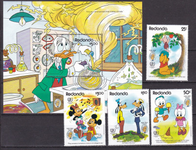 Redonda 1989 Disney Twain serie + bloc MNH foto