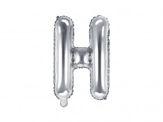Balon folie metalizata litera H, Argintiu, 35cm foto