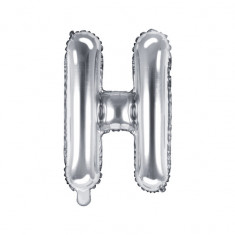 Balon folie metalizata litera H, Argintiu, 35cm