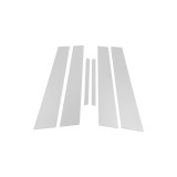 Așezare cromată pentru st&acirc;lpi ușă Kia Forte K3, 6 bucăți, argintie, pentru modelele 2014-2018, față și spate