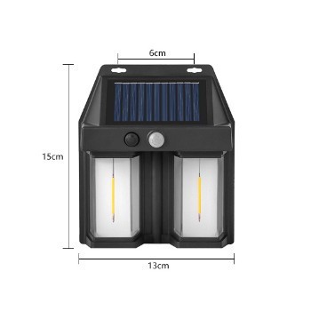 Lampa Solara LED Decorativa de Perete, Flippy, pentru exterior, suspendata, 15x13x6 cm, Neagra foto
