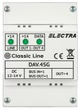 Cumpara ieftin Doza Derivatie Video Electra DAV.4SG Classic, 4 Iesiri, Conectori Surub, ABS, Montaj Sina DIN/Suprafata, Interfon