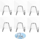 Set de 6 carlige pentru depozitare Naseom, metal, argintiu, 4 x 6,7 cm