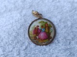Medalion Vintage Limoges Elegant, Finut, de Efect, Splendid. Bijuterie Veche