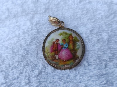 MEDALION model LIMOGES FRAGONARD elegant DELICAT splendid DE EFECT vintage SUPERB foto